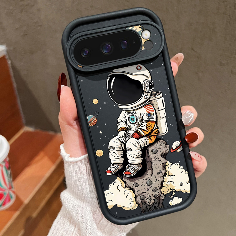 Google Pixel 9 - Karikatür Astronot Baskılı TPU Telefon Kılıfı